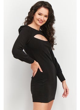 BB Dakota by Steve Madden Women Ribbed Bodycon Dress, Black  - Image 2
