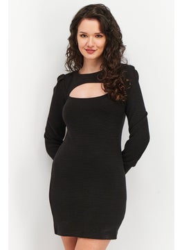 BB Dakota by Steve Madden Women Ribbed Bodycon Dress, Black  - Image 1