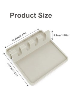 Beauenty Silicone Utensil Rest - BPA-Free, Durable Spoon Rest with Drip Pad - Heat-Resistant Spoon Rest for Stove Top - Spoon Rest for Kitchen Counter(Off-white)  - Image 2
