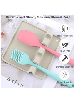 Beauenty Silicone Utensil Rest - BPA-Free, Durable Spoon Rest with Drip Pad - Heat-Resistant Spoon Rest for Stove Top - Spoon Rest for Kitchen Counter(Off-white)  - Image 4