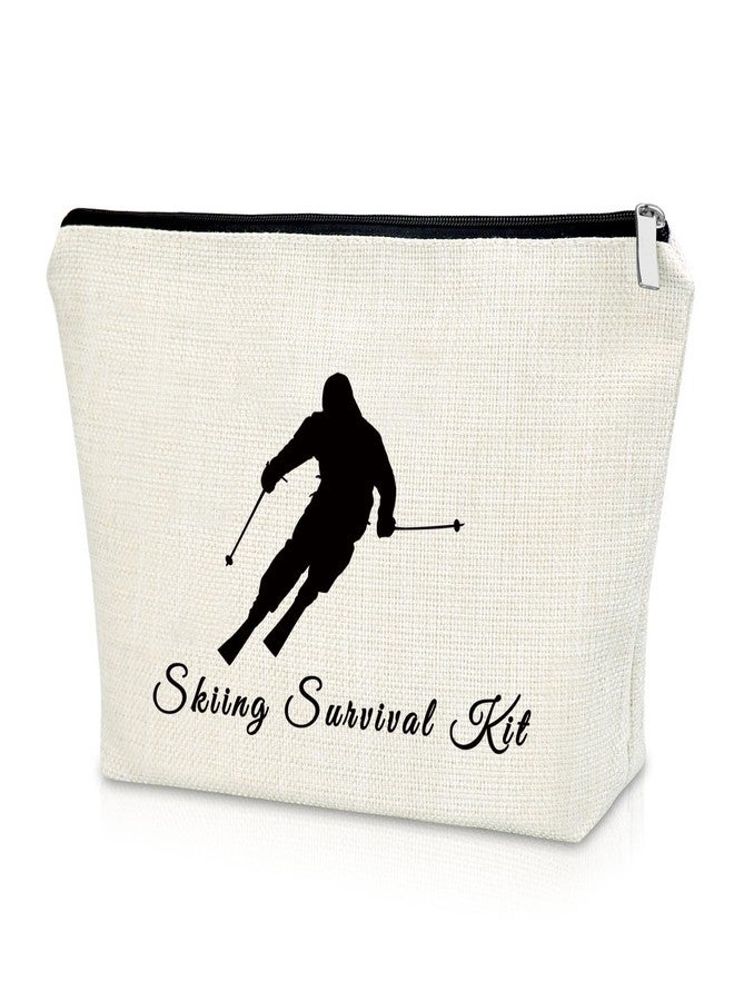 Sazuwu Skiing Gifts for Women Makeup Bag Skiing Wedding Gift Ski Lovers Gift Ideas Ski Gifts for Her Ski Team Cosmetic Bag Skiing Themed Gifts Snow Skier Gifts Birthday Gift for Skier Christmas Gifts - Image 1
