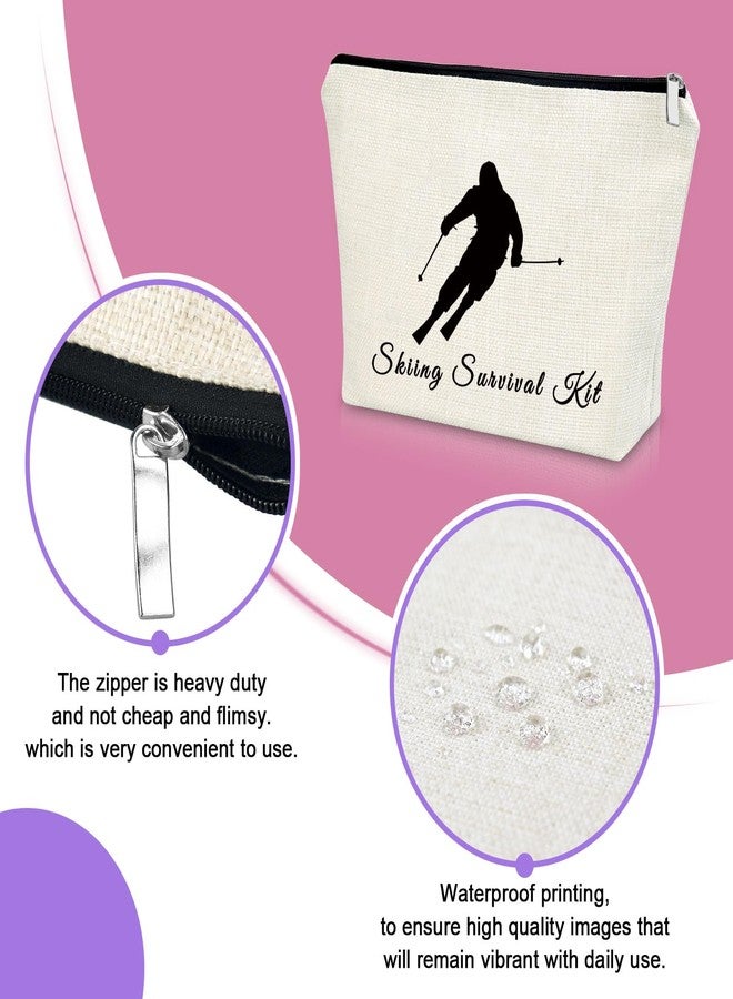 Sazuwu Skiing Gifts for Women Makeup Bag Skiing Wedding Gift Ski Lovers Gift Ideas Ski Gifts for Her Ski Team Cosmetic Bag Skiing Themed Gifts Snow Skier Gifts Birthday Gift for Skier Christmas Gifts - Image 3