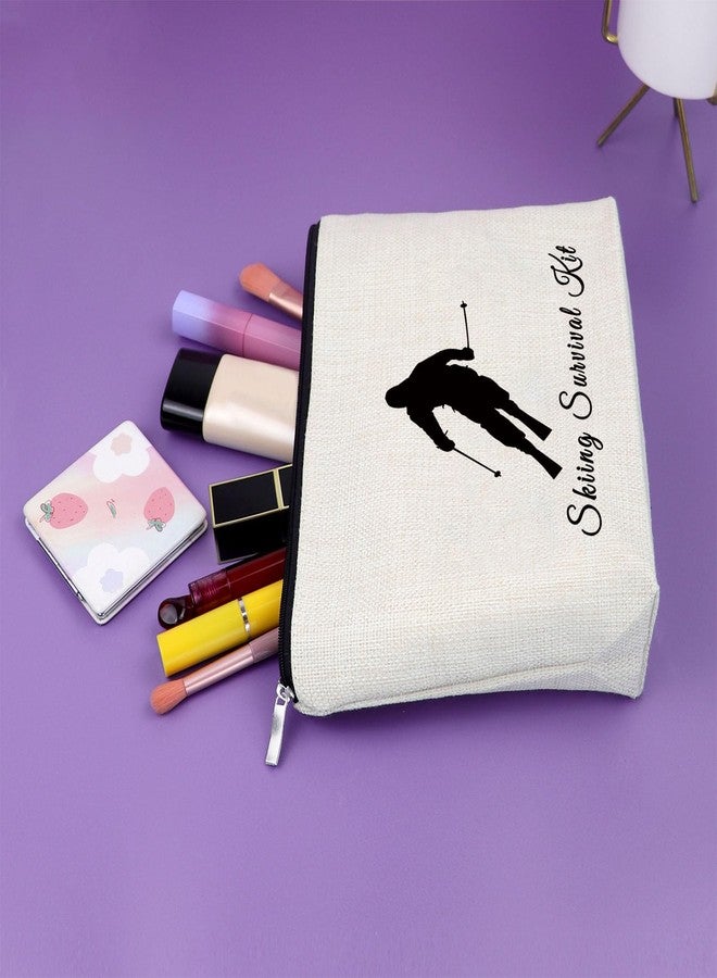 Sazuwu Skiing Gifts for Women Makeup Bag Skiing Wedding Gift Ski Lovers Gift Ideas Ski Gifts for Her Ski Team Cosmetic Bag Skiing Themed Gifts Snow Skier Gifts Birthday Gift for Skier Christmas Gifts - Image 5