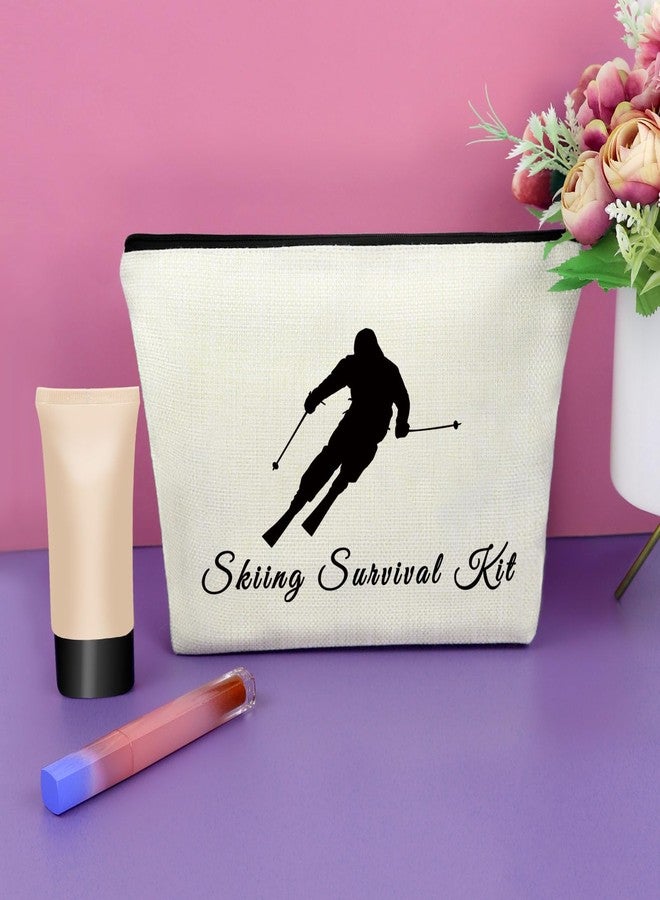 Sazuwu Skiing Gifts for Women Makeup Bag Skiing Wedding Gift Ski Lovers Gift Ideas Ski Gifts for Her Ski Team Cosmetic Bag Skiing Themed Gifts Snow Skier Gifts Birthday Gift for Skier Christmas Gifts - Image 4