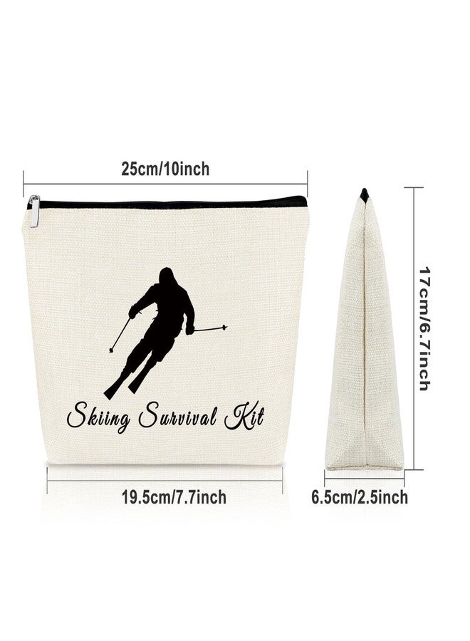 Sazuwu Skiing Gifts for Women Makeup Bag Skiing Wedding Gift Ski Lovers Gift Ideas Ski Gifts for Her Ski Team Cosmetic Bag Skiing Themed Gifts Snow Skier Gifts Birthday Gift for Skier Christmas Gifts - Image 2