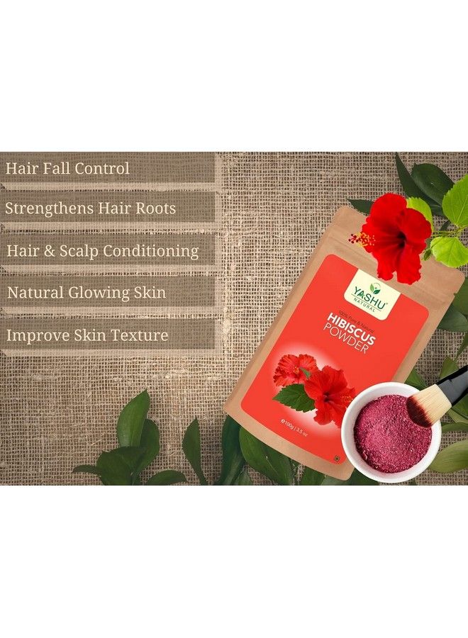 YASHU Pure & Organic Hibiscus & Fenugreek Seed (Methi Dana) Powder for Hair Conditioning | Combo Pak for Dry & Damaged Hair (200 g) - Image 3