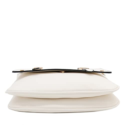 ALYSSA Double Compartment Large Flapover Crossbody Bag (White) - Image 4