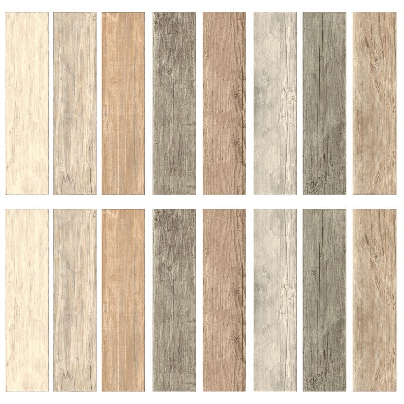 RoomMates RMK3695GM Distressed Barn Wood Plank Peel and Stick Giant Wall Decals 1725 X 365