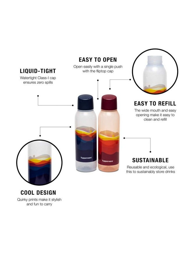 توبروير زجاجة بلاستيكية من توبروير، 750 مل، مجموعة من قطعتين، أحمر، أزرق - Image 4