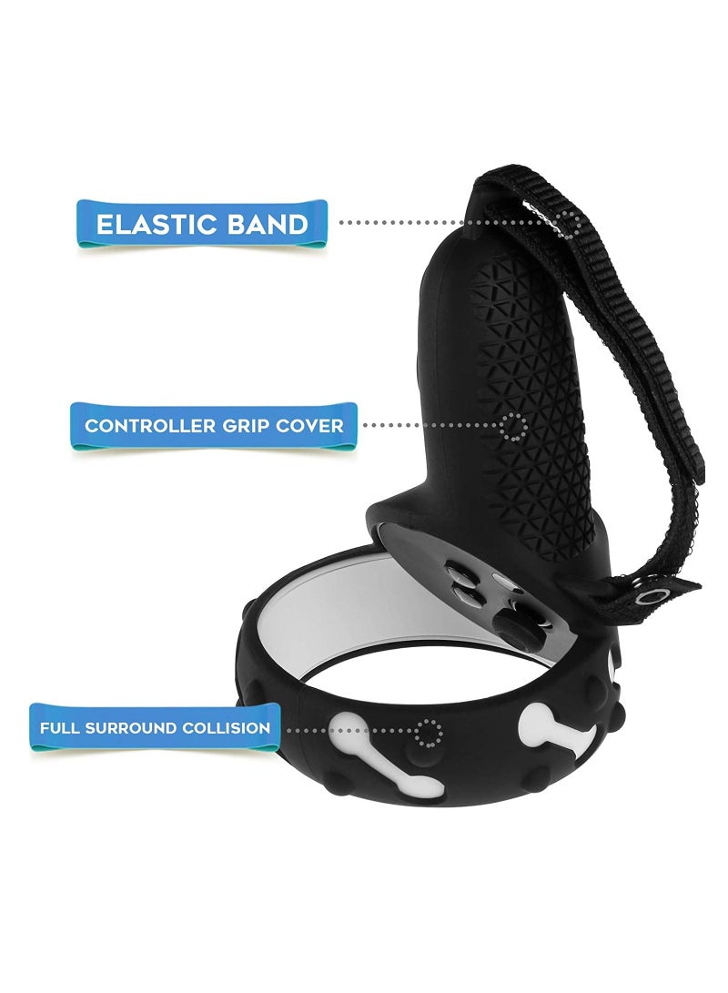 Y&D Compatible for Quest 2 Touch Controller Full Grip Cover Caps Protective Silicone Sleeve with Hand Strap Meta Headset - Image 5
