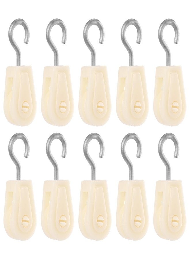 PEUTIER 10pcs Mini Plastic Pulley Wheel, Lightweight Nylon Small Pulley Wire Rope Pulley Set Nylon Clothesline Pulley Kit for DIY Home School Cranes Pulley Frame Project - Image 1