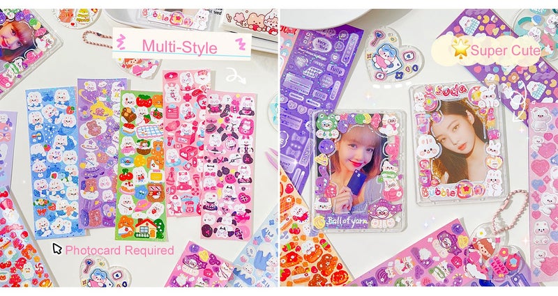 JIEADJIE 100 Sheets Stickers Deco Stickers,Photocards Journaling Anniversary Family Photo Album Arts Crafts Scrapbooking - Image 3