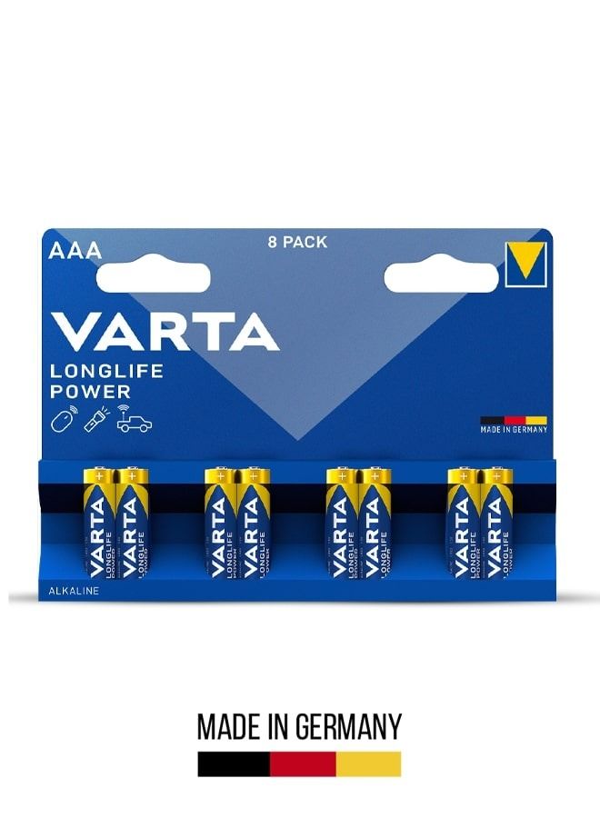 Varta Longlife Power AAA Alkaline Battery for Reliable Performance (8-Pack) - Image 1