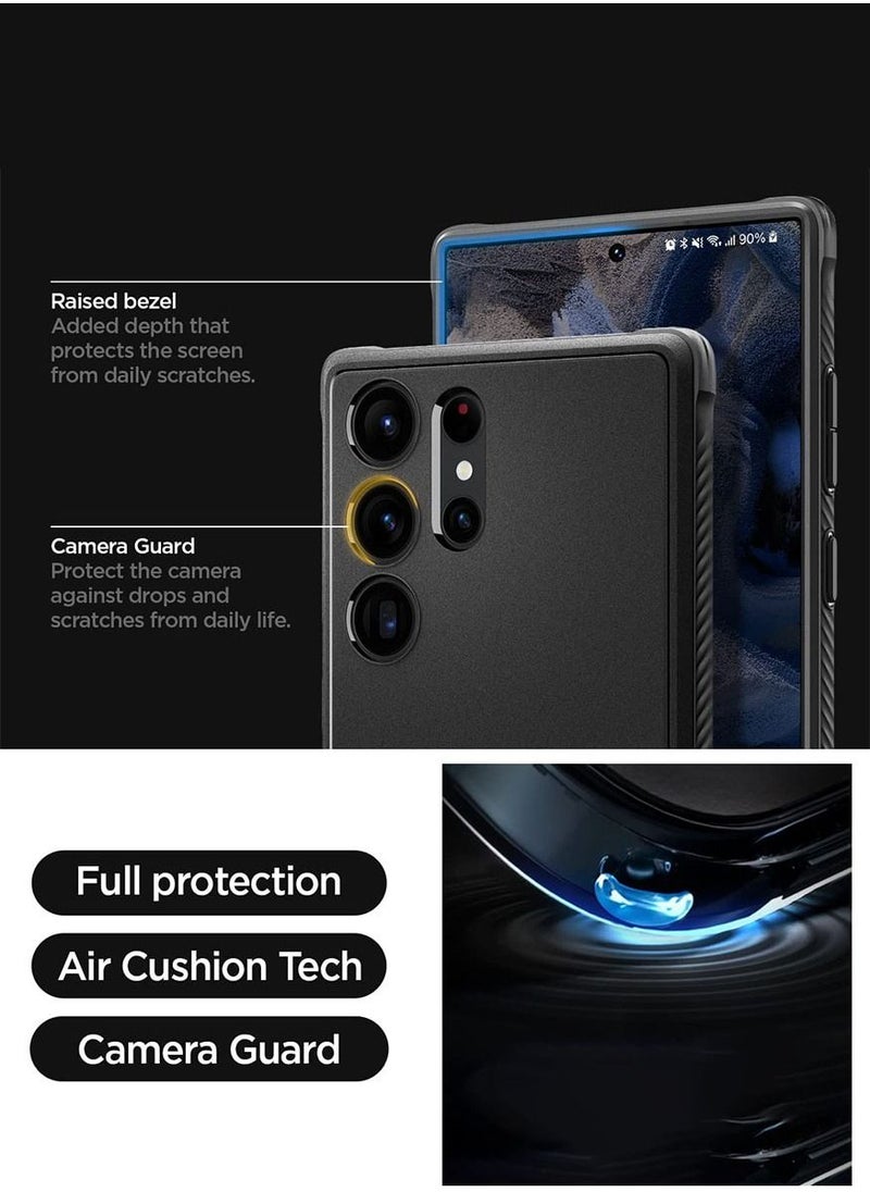 Spigen - غطاء حماية متين لهاتف سامسونج جالاكسي S23 الترا بأنسجة من ألياف الكربون - أسود مطفي - Image 1