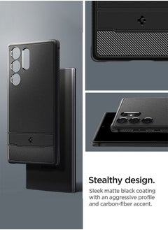 Spigen غطاء حماية متين لهاتف سامسونج جالاكسي S23 الترا بأنسجة من ألياف الكربون - أسود مطفي  - Image 4