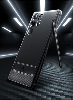 Spigen غطاء حماية متين لهاتف سامسونج جالاكسي S23 الترا بأنسجة من ألياف الكربون - أسود مطفي  - Image 3