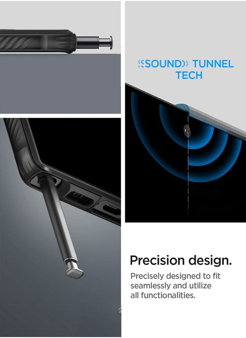 Spigen - غطاء حماية متين لهاتف سامسونج جالاكسي S23 الترا بأنسجة من ألياف الكربون - أسود مطفي - Image 1