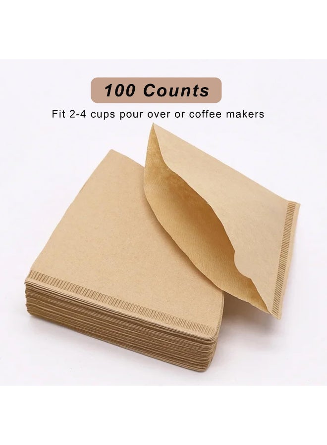 Kawkab Coffee Filter, Size 02 Cone Coffee Filters Disposable, 100 Count Unbleached Natural Paper Filters 2-4 Cup, 2 Cone For Pour Over and Drip Coffee Maker(100) - Image 5