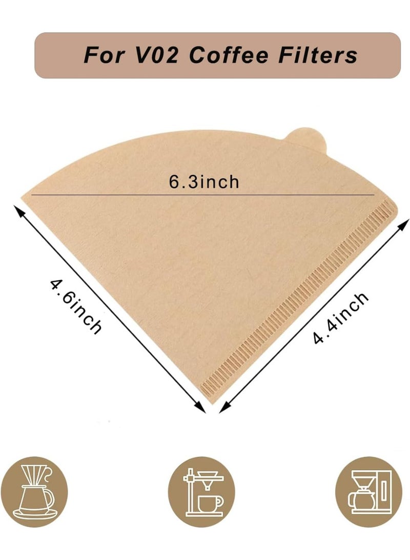 Kawkab Coffee Filter, Size 02 Cone Coffee Filters Disposable, 100 Count Unbleached Natural Paper Filters 2-4 Cup, 2 Cone For Pour Over and Drip Coffee Maker(100) - Image 2
