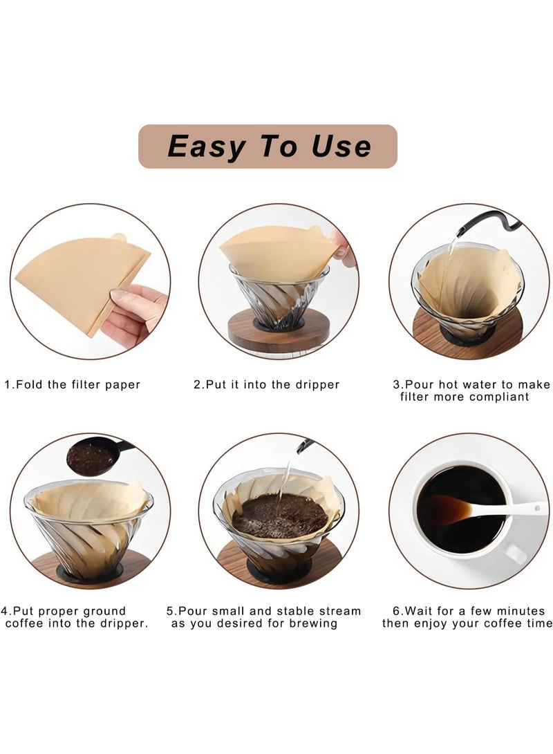 Kawkab Coffee Filter, Size 02 Cone Coffee Filters Disposable, 100 Count Unbleached Natural Paper Filters 2-4 Cup, 2 Cone For Pour Over and Drip Coffee Maker(100) - Image 4