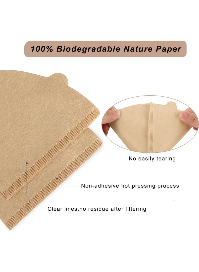 Kawkab Coffee Filter, Size 02 Cone Coffee Filters Disposable, 100 Count Unbleached Natural Paper Filters 2-4 Cup, 2 Cone For Pour Over and Drip Coffee Maker(100) - Image 3