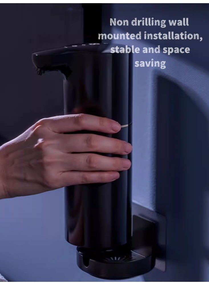 Intelligent Induction Automatic Hand Soap Dispenser, Household Wall Mounted Soap Dispenser Obsidian Black Foam - Image 5