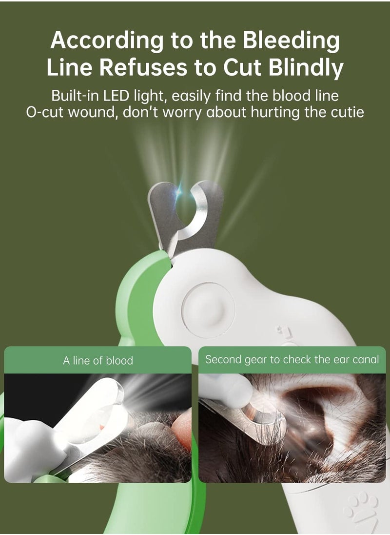 Generic Pet Nail Clippers for Dogs and Cats - Two-Speed LED Light for Safe Nail Trimming, Includes Hidden Nail File to Prevent Over-Cutting and Ensure Pet Safety  - Image 2