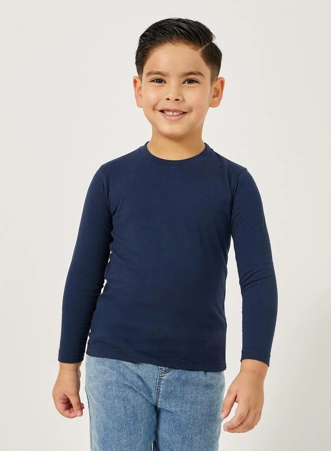 Styli Solid Round Neck T-Shirt