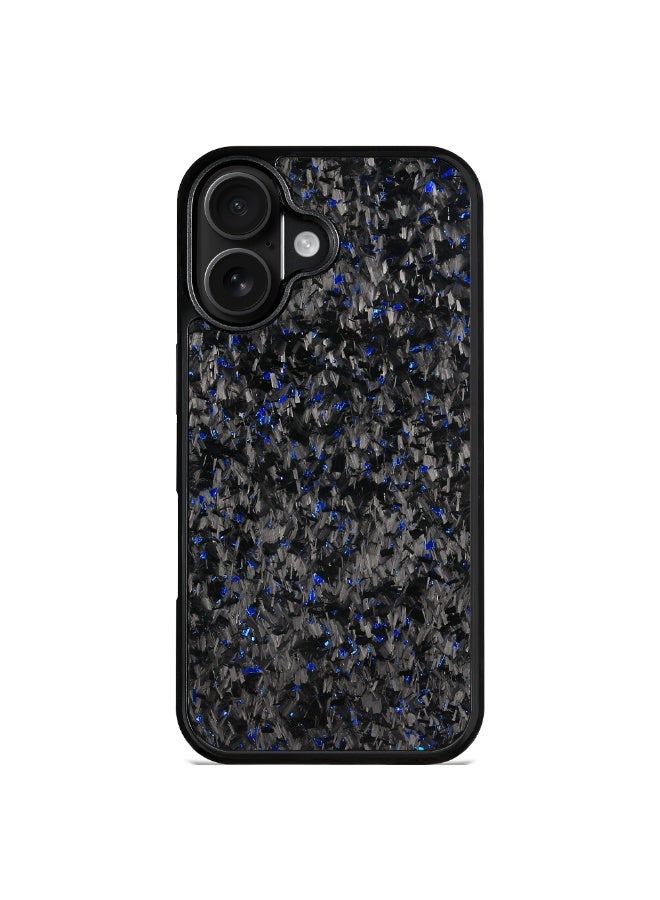 سولاري غطاء حماية مقاوم للصدمات لهاتف iPhone 17 مصنوع من ألياف الكربون السوداء وتصميم لامع باللون الأزرق، غطاء خلفي ضيق مضاد للخدش (أزرق) - Image 1