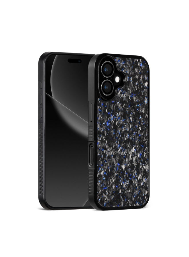 سولاري غطاء حماية مقاوم للصدمات لهاتف iPhone 17 مصنوع من ألياف الكربون السوداء وتصميم لامع باللون الأزرق، غطاء خلفي ضيق مضاد للخدش (أزرق) - Image 2