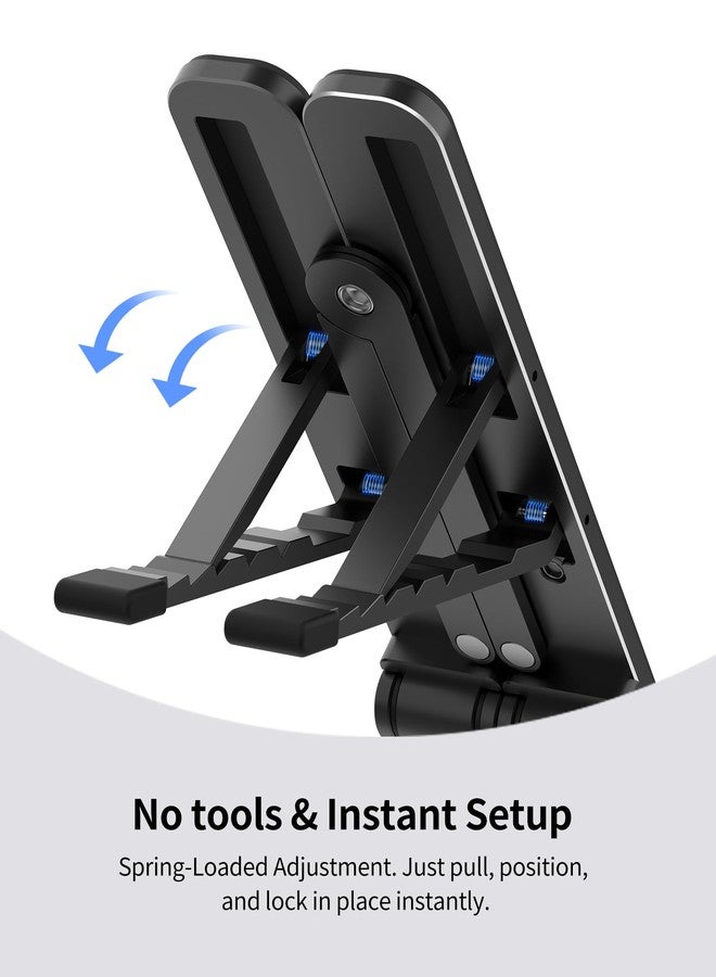 SODI 2025 Foldable Laptop Stand for Desk - Bi-fold Ergonomic Spring Adjustable Computer Holder, 3 in 1 Metal Portable Laptop Stand for Notebook, Phone, Tablet,10-16", Desk & Travel Use - Image 3