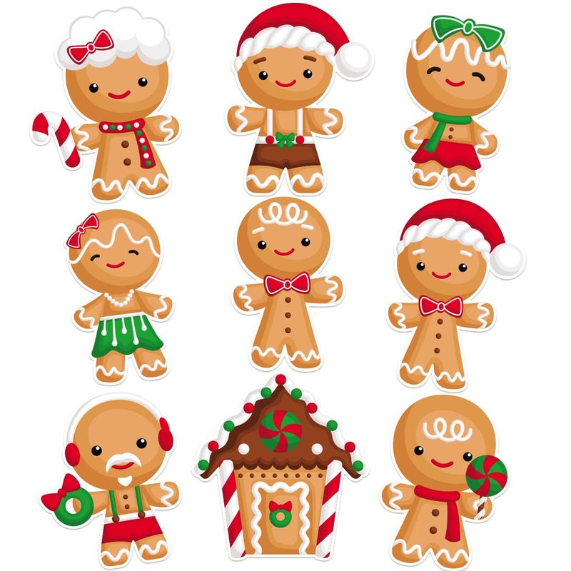 45PCS Gingerbread Cutouts Christmas Decoration Holiday Classroom School Party Supply