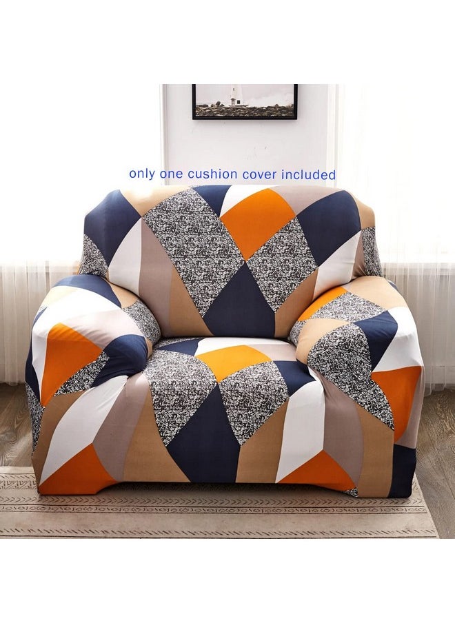 TONY STARK - TONY STARK Universal One Seater Sofa Cover Big Elasticity, Protective, Flexible Stretch, Spandex & Polyester Sofa Slipcover with 1 Piece Cushion Cover Included (One Seater, 90-145cm, Multi Prism) - Image 1