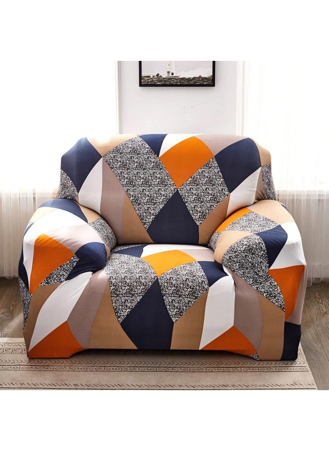 TONY STARK - TONY STARK Universal One Seater Sofa Cover Big Elasticity, Protective, Flexible Stretch, Spandex & Polyester Sofa Slipcover with 1 Piece Cushion Cover Included (One Seater, 90-145cm, Multi Prism) - Image 1