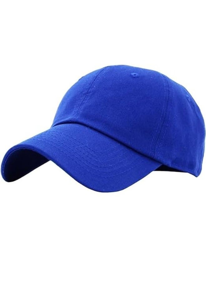SARAOONT 100% Cotton Blue Baseball Dad Cap - Adjustable Size Hat for Running, Workouts, and Outdoor Activities - Baseball Cap for Men and Women - Image 3