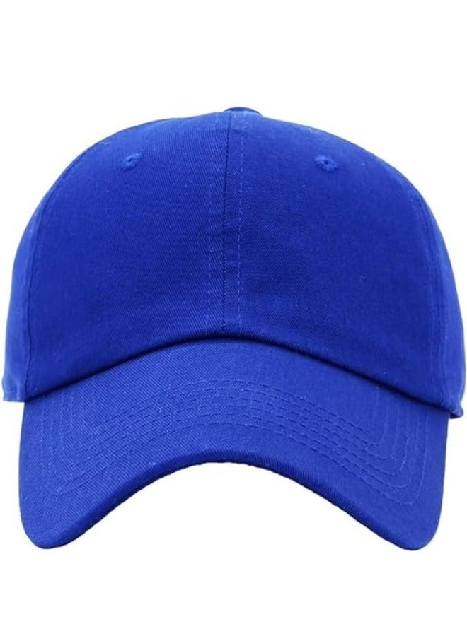 SARAOONT 100% Cotton Blue Baseball Dad Cap - Adjustable Size Hat for Running, Workouts, and Outdoor Activities - Baseball Cap for Men and Women - Image 1