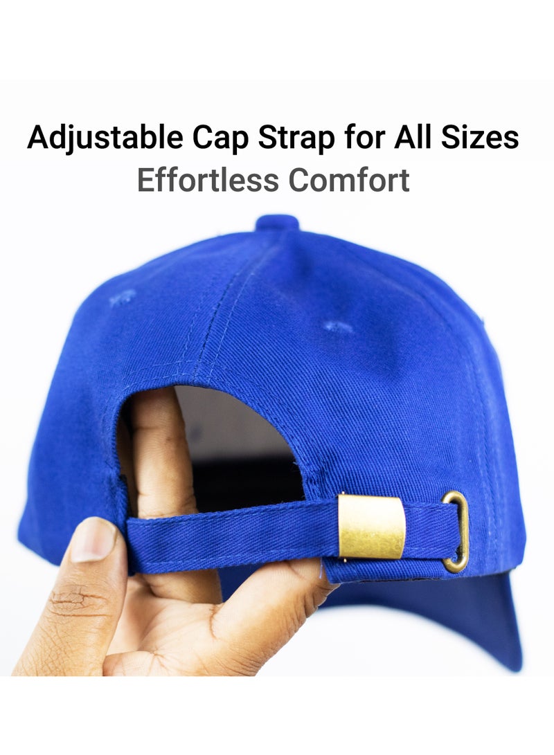 SARAOONT 100% Cotton Blue Baseball Dad Cap - Adjustable Size Hat for Running, Workouts, and Outdoor Activities - Baseball Cap for Men and Women - Image 5