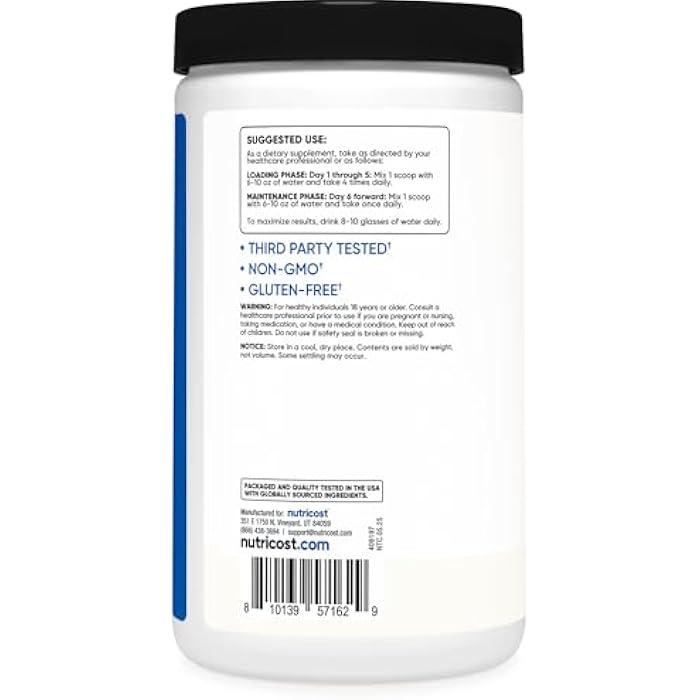 Nutricost مسحوق كرياتين مونوهيدرات ميكرونيزيد من نوتريكوست 500 جرام، 5000 ملغ لكل حصة (5 جرام) - 100 حصة، 17.9 أونصة - Image 4