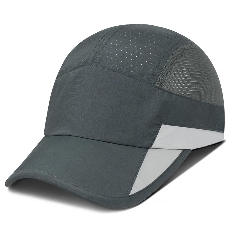 GADIEMKENSD GADIEMKENSD Running Hat, Mens Outdoor Hat Unstructured Baseball Cap UPF 50 UV SPF Exercise Run Caps Reflective Breathable Light Sun Hats Quick Dry Summer Sports Hat Cap Men Woman Under 10 Dark Grey  - Image 1