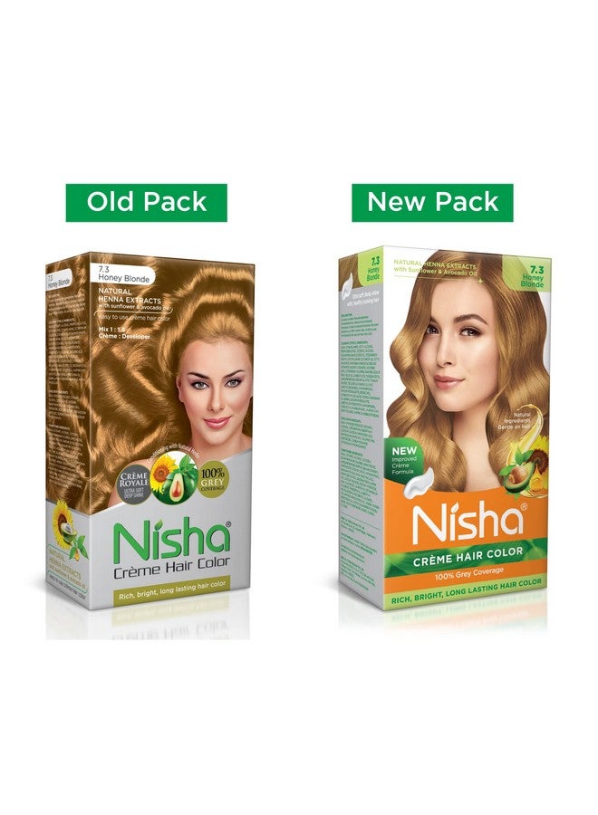 Nisha Creme Hair Color Honey Blonde 150G Pack Of 2, Permanent Hair Colour With Natural Henna Extracts, 100% Grey Coverage, Long Lasting Hair Color For Women & Men - Image 2