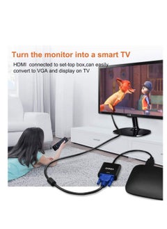 onten Black HDMI to VGA Adapter with 3.5mm Audio Port  - Image 4