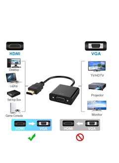 onten Black HDMI to VGA Adapter with 3.5mm Audio Port  - Image 2