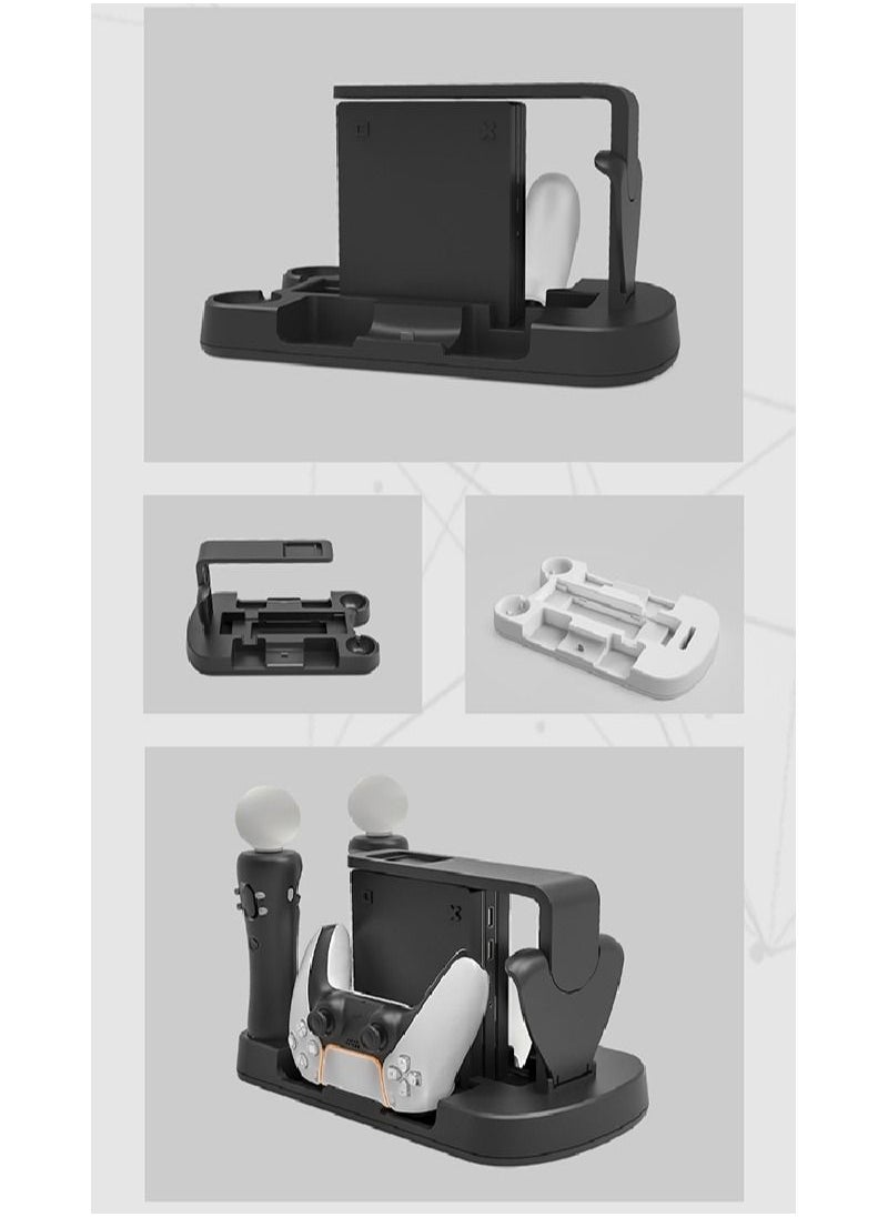 PSVR Charging Stand with PS5 Controller Charging Station for Displaying PS VR Headset and Processor Black