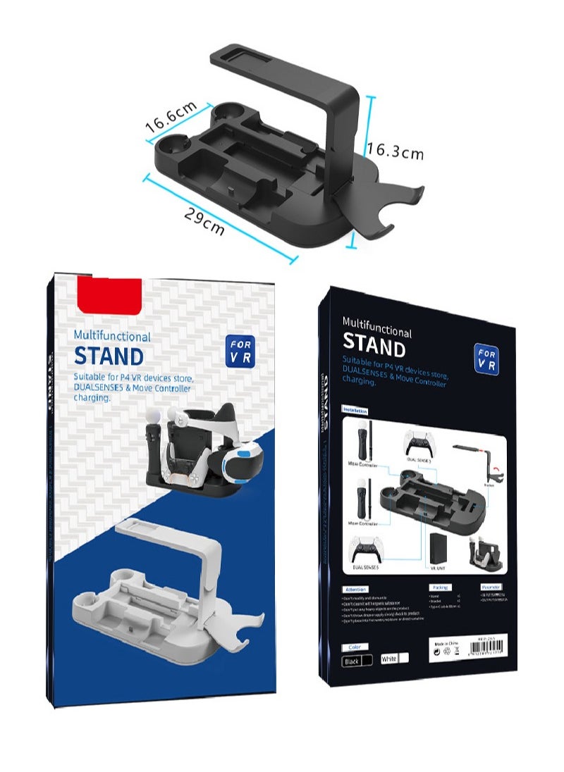 PSVR Charging Stand with PS5 Controller Charging Station for Displaying PS VR Headset and Processor Black