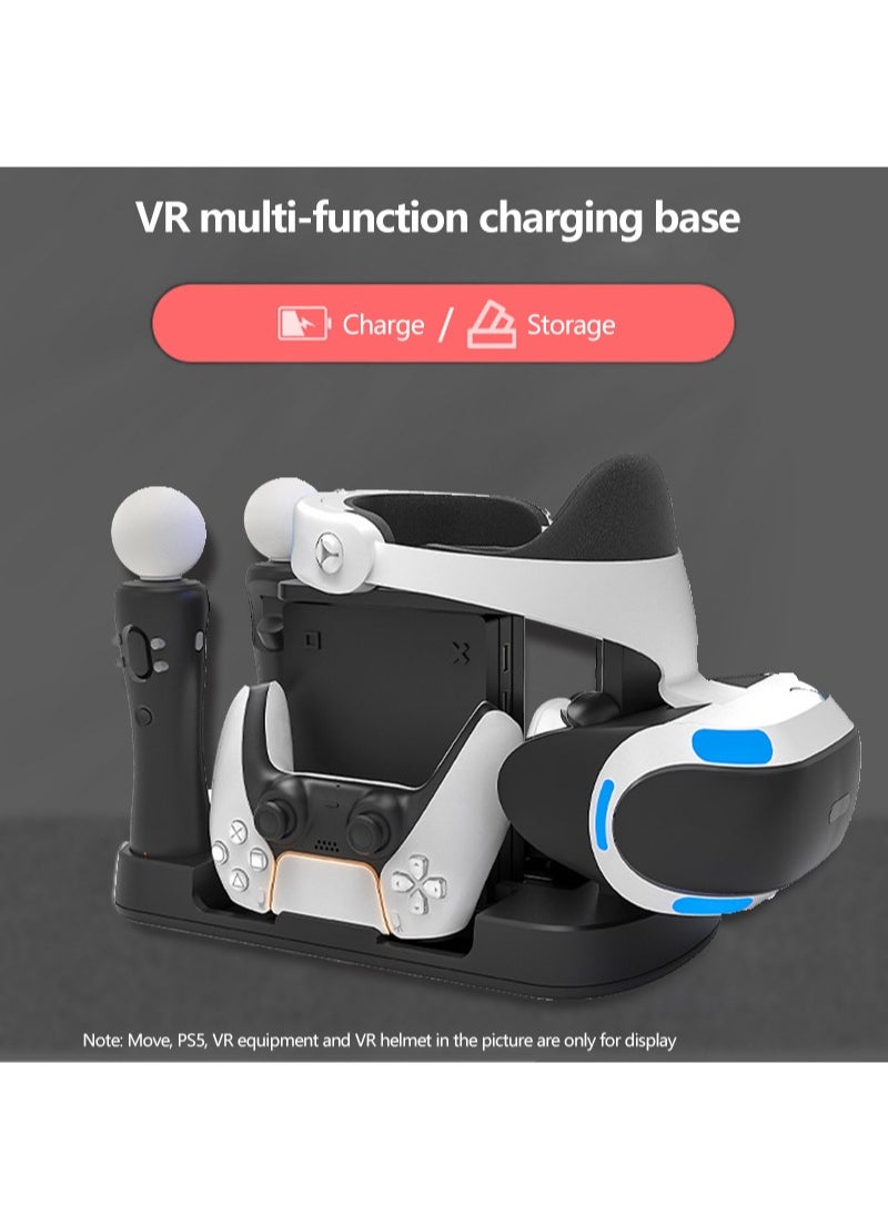 PSVR Charging Stand with PS5 Controller Charging Station for Displaying PS VR Headset and Processor Black
