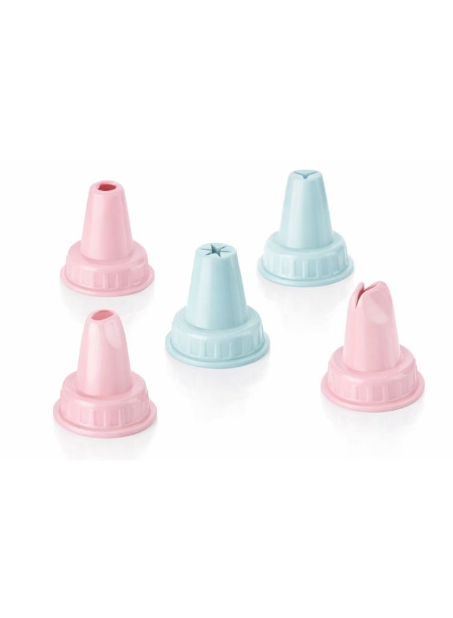 Titiz Plastik مضخة كريمة لتزيين الحلويات، مزودة بفوهات متعددة، مجموعة حقن بلاستيكية لتزيين الكيك، ألوان متنوعة، 14.0 × 23.0 × 4.5 سم، أزرق - Image 3