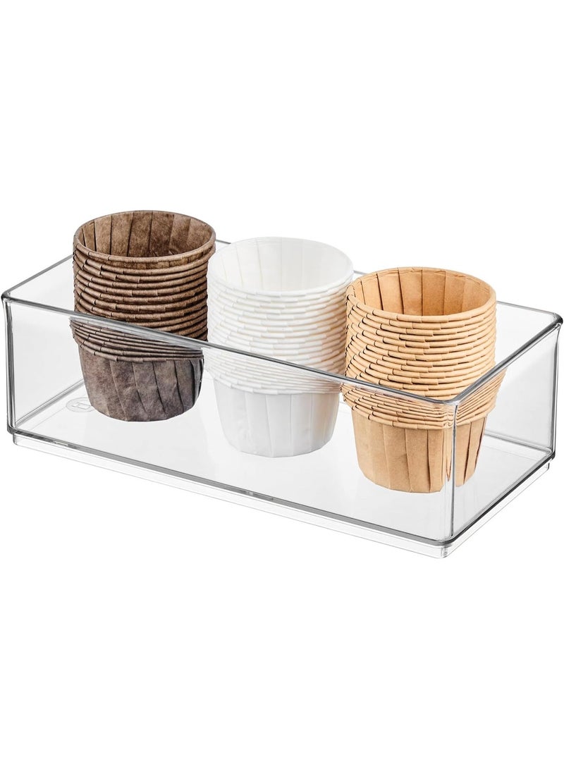 The Home Edit Medium Shallow Clear Bin Organizer – Stackable Plastic Storage Bin for Fridge, Pantry & Cabinets, BPA-Free Transparent Organizer for Kitchen & Home Storage - Image 3