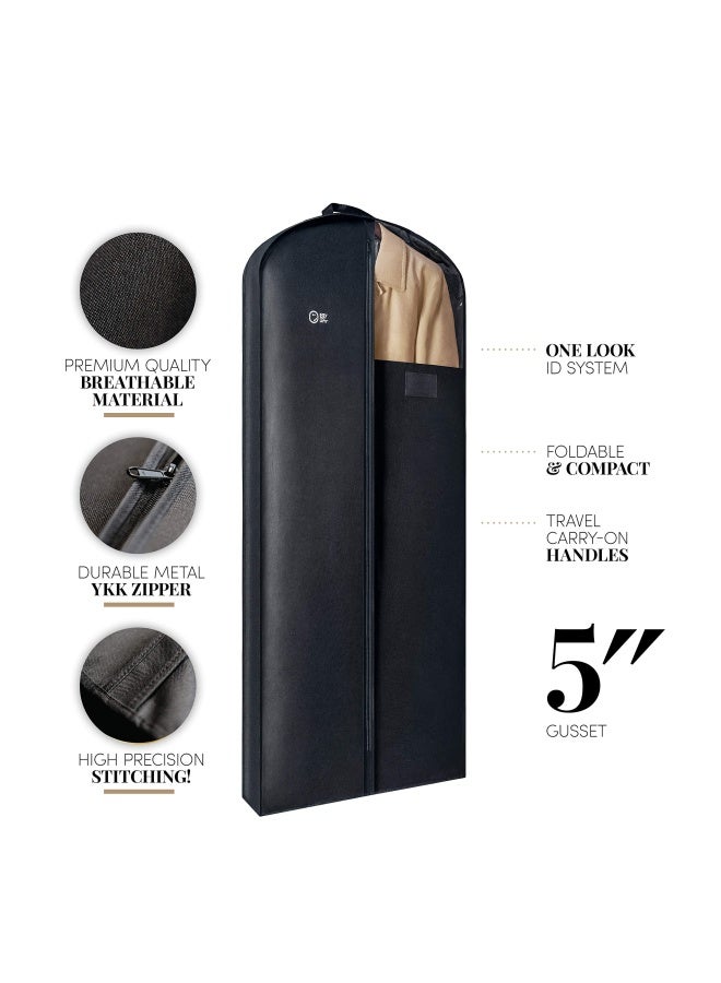SAY HO UM Luxury Storage Garment Bag For Long Coat Fur Mink Gown Vestment And Choir Robe  60 Inch  5 Inch Gusset Cover  Heavy Duty Hanging Breathable Foldable Travel And Wardrobe Clothes Protector  - Image 4