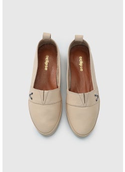 eclipse Beige Leather Women's Shoes  - Image 3