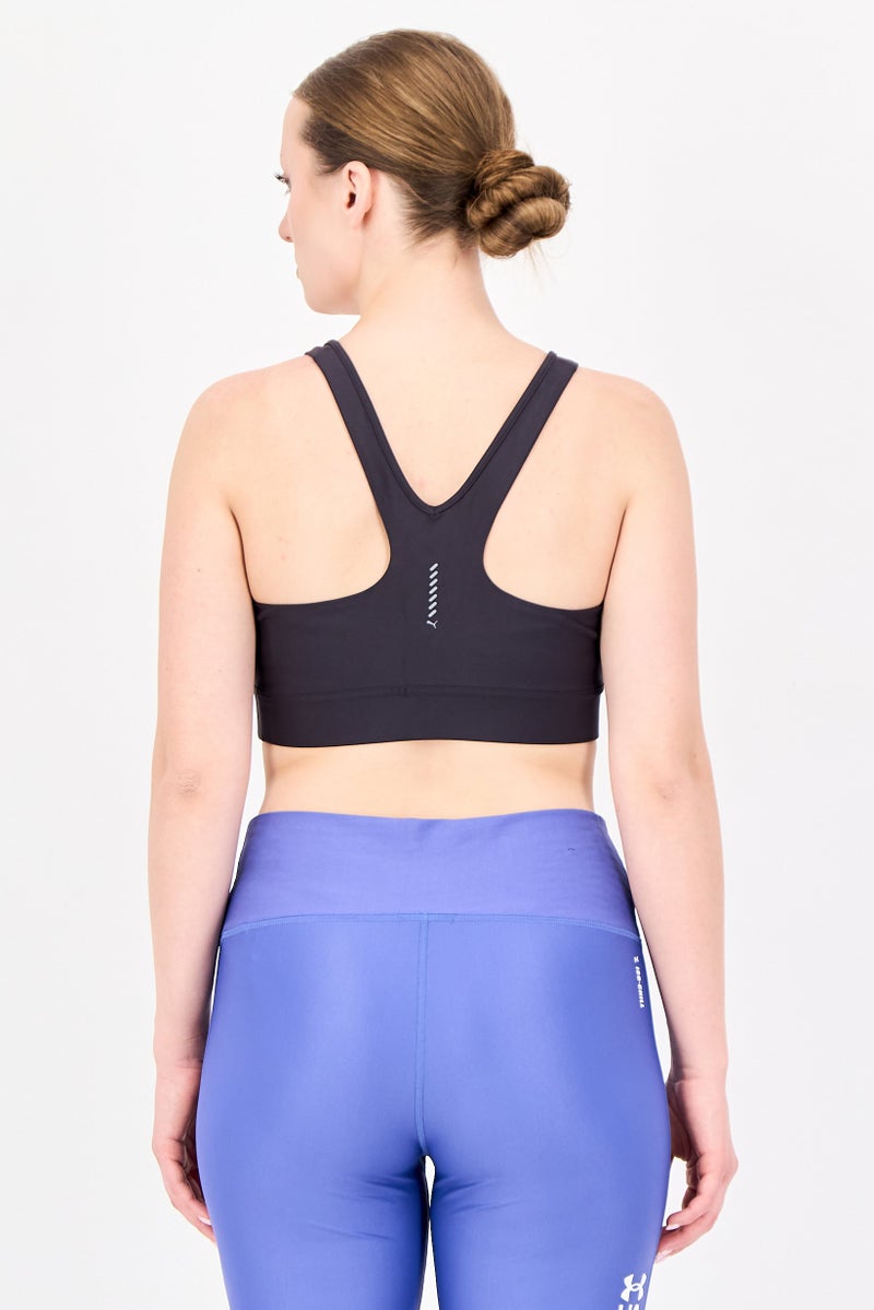 PUMA Women Lightly Padded Running Sports Bra, Dark Grey - Image 3